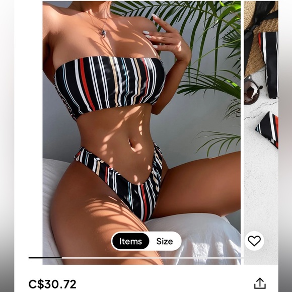 ZAFUL tube bikini. Work twice, perfect condition. Cheeky bottom. No padding - Picture 2 of 5